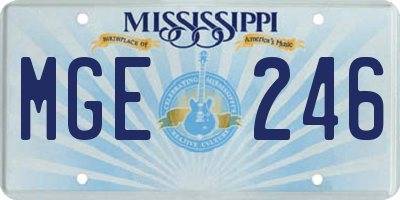 MS license plate MGE246