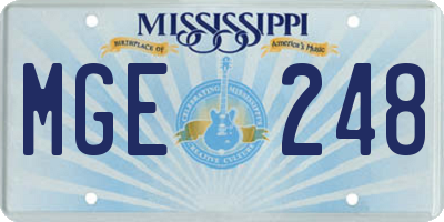 MS license plate MGE248