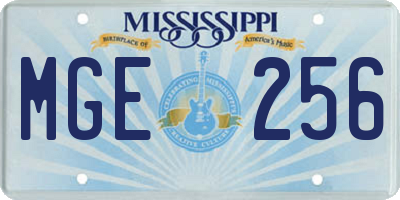 MS license plate MGE256