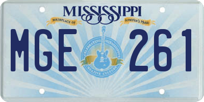 MS license plate MGE261