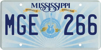 MS license plate MGE266