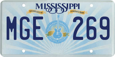 MS license plate MGE269