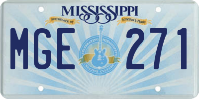 MS license plate MGE271