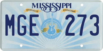 MS license plate MGE273