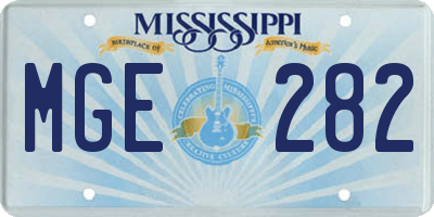 MS license plate MGE282