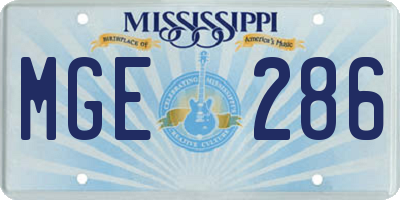 MS license plate MGE286