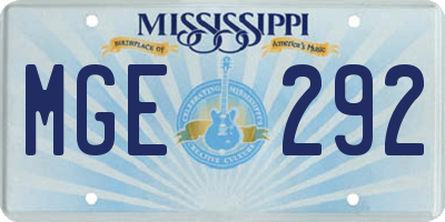 MS license plate MGE292