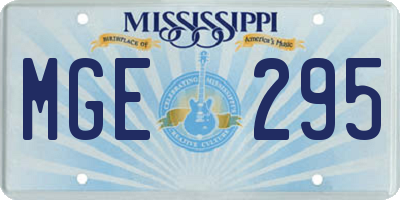 MS license plate MGE295