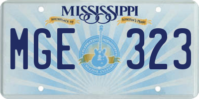 MS license plate MGE323
