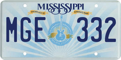 MS license plate MGE332