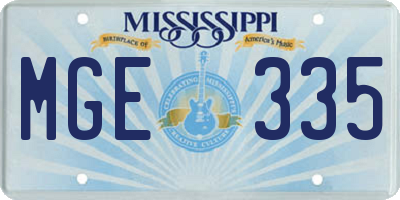 MS license plate MGE335