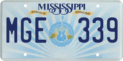 MS license plate MGE339