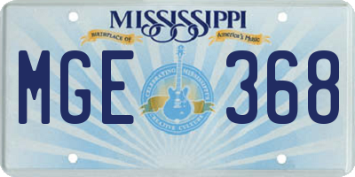 MS license plate MGE368