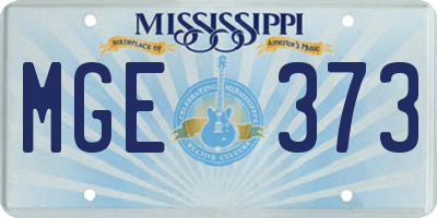 MS license plate MGE373