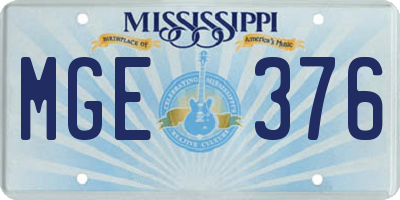 MS license plate MGE376