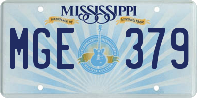 MS license plate MGE379