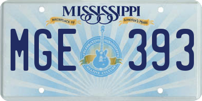 MS license plate MGE393