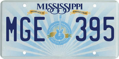 MS license plate MGE395