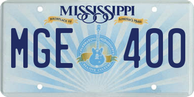 MS license plate MGE400