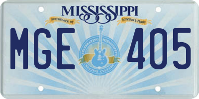 MS license plate MGE405