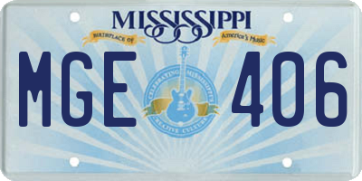 MS license plate MGE406