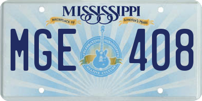 MS license plate MGE408