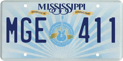 MS license plate MGE411