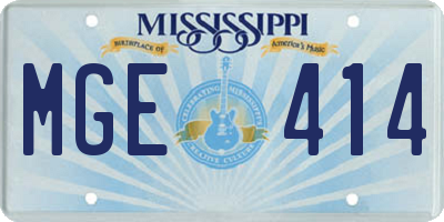 MS license plate MGE414