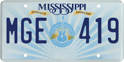 MS license plate MGE419