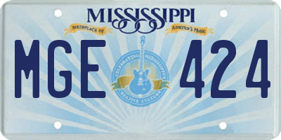 MS license plate MGE424