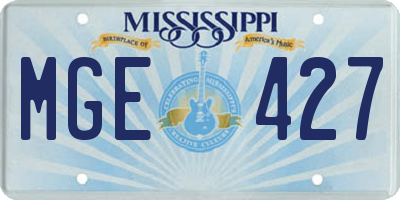 MS license plate MGE427
