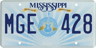 MS license plate MGE428