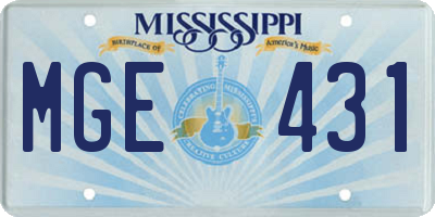 MS license plate MGE431