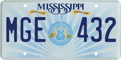 MS license plate MGE432