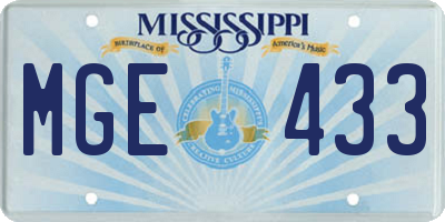 MS license plate MGE433
