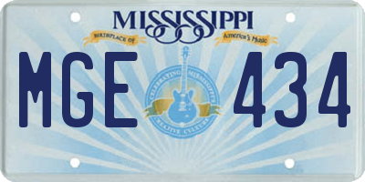 MS license plate MGE434