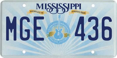 MS license plate MGE436
