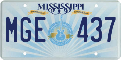 MS license plate MGE437
