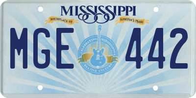 MS license plate MGE442