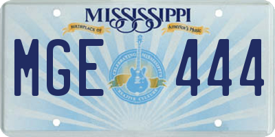 MS license plate MGE444