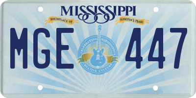 MS license plate MGE447