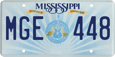 MS license plate MGE448