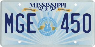 MS license plate MGE450