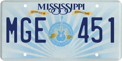 MS license plate MGE451