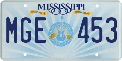 MS license plate MGE453