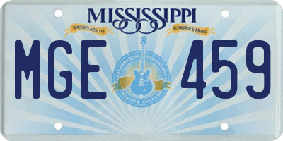 MS license plate MGE459