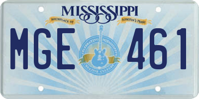 MS license plate MGE461