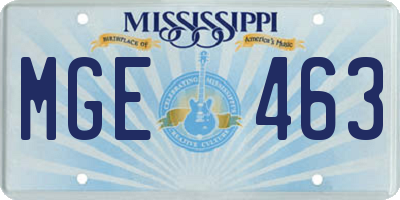MS license plate MGE463