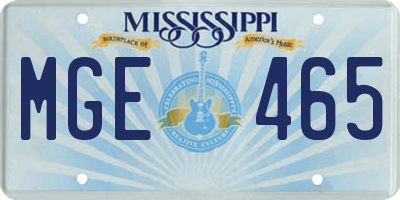 MS license plate MGE465
