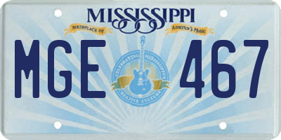 MS license plate MGE467